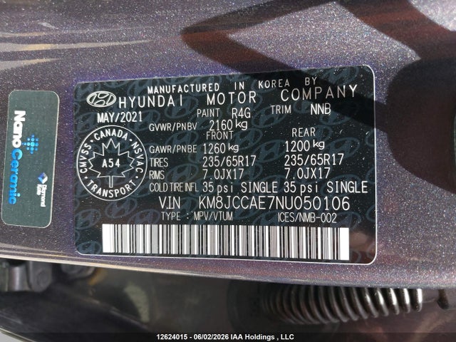 KM8JCCAE7NU050106 Hyundai TUCSON SEL