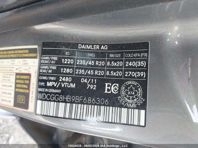 Продажа на аукционе авто 2011 Mercedes-benz Glk 350 4matic, vin: WDCGG8HB9BF686306, номер лота: 12624025
