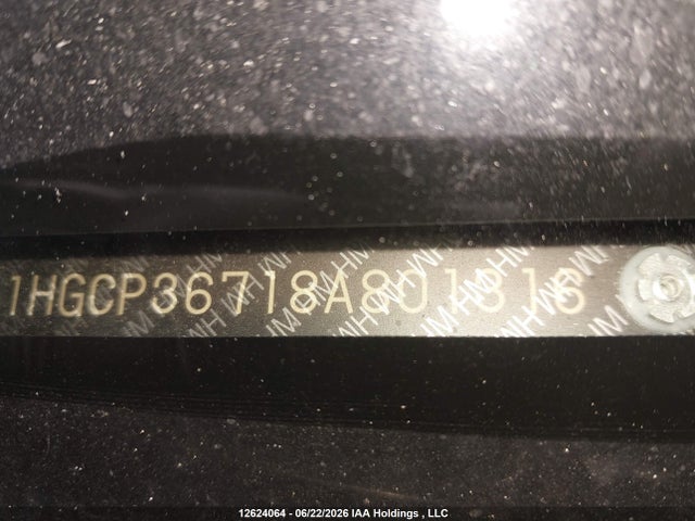 12624064 :رقم المزاد ، 1HGCP36718A801316 vin ، 2008 Honda Accord Ex V6 مزاد بيع