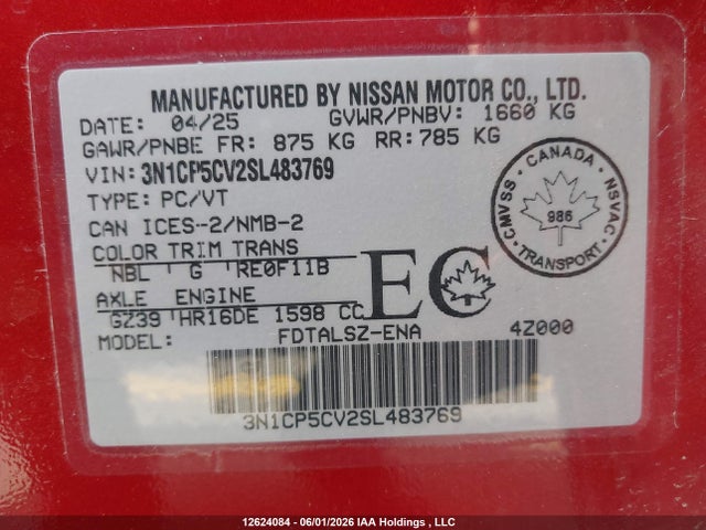 Nissan Kicks Play Sv 2025 3N1CP5CV2SL483769 Image 9