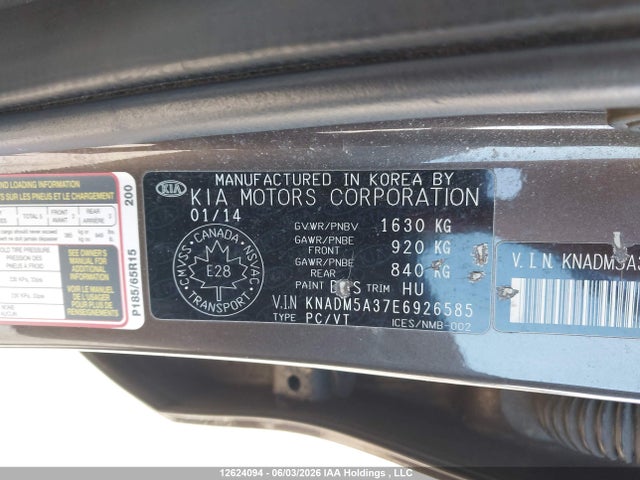 KIA Rio 2014 KNADM5A37E6926585 Image 9