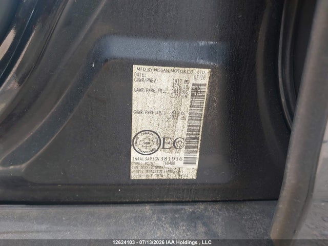 Aukcja sprzedaży 2016 Nissan Altima 2.5/s/sv/sl/sr, vin: 1N4AL3AP3GN381936, numer aukcji: 12624103