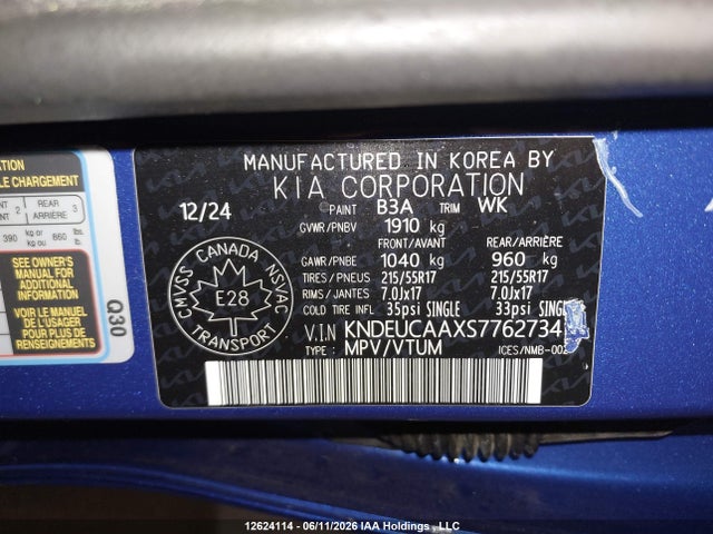 Продажа на аукционе авто 2025 Kia Seltos Ex, vin: KNDEUCAAXS7762734, номер лота: 12624114