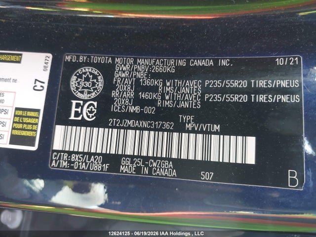 Lexus RX 350 2022 2T2JZMDAXNC317362 Image 9