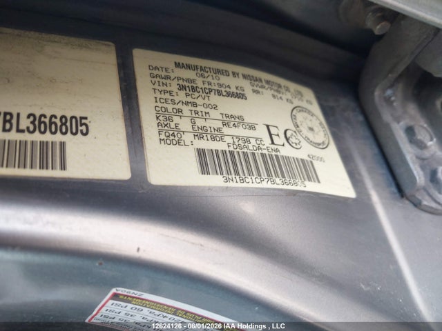 12624126 :رقم المزاد ، 3N1BC1CP7BL366805 vin ، 2011 Nissan Versa مزاد بيع