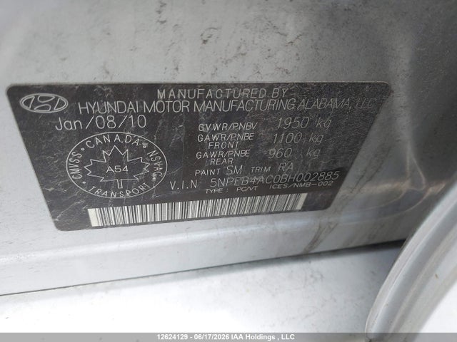 Продаж на аукціоні авто 2011 Hyundai Sonata Gls, vin: 5NPEB4AC0BH002885, номер лоту: 12624129