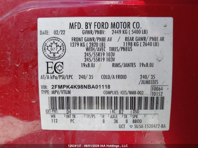 Ford Edge Titanium 2022 2FMPK4K98NBA01118 Image 19