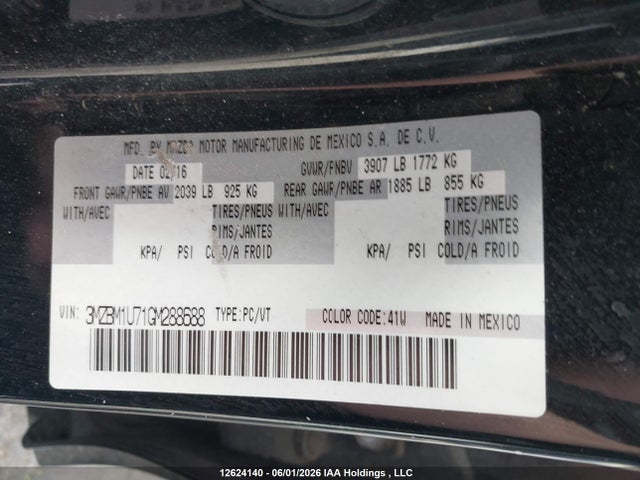 3MZBM1U71GM288688 Mazda 3 SPORT
