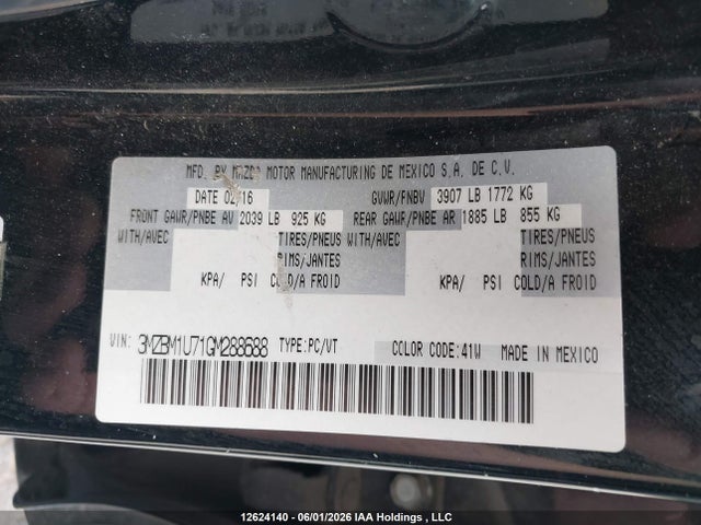 3MZBM1U71GM288688 Mazda 3 SPORT