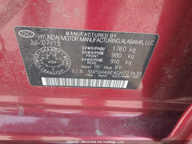 Продаж на аукціоні авто 2016 Hyundai Elantra Se/sport/limited, vin: 5NPDH4AE4GH723939, номер лоту: 12624147