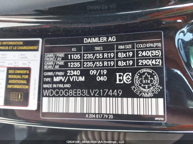 WDC0G8EB3LV217449 Mercedes-Benz Glc 300 4matic