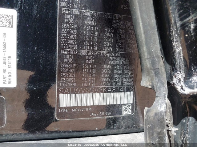 Продаж на аукціоні авто 2019 Land Rover Range Rover Sport Hse Dynamic, vin: SALWV2SV3KA814116, номер лоту: 12624156