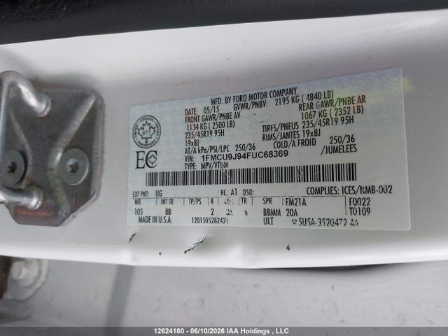 Ford Escape Titanium 2015 1FMCU9J94FUC68369 Image 9