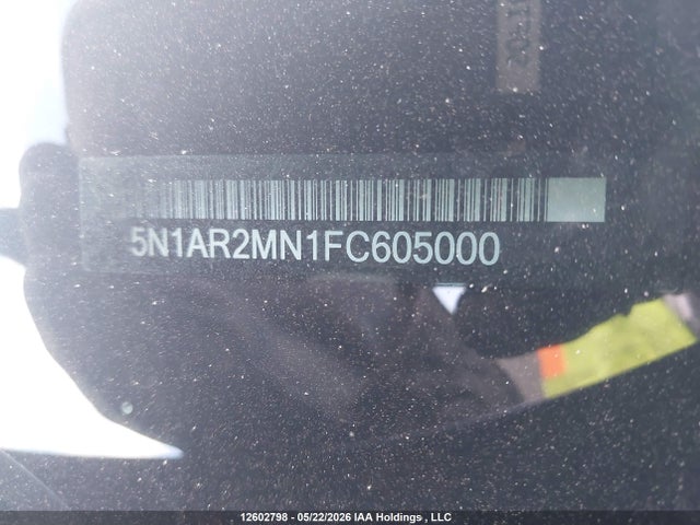 12602798 :رقم المزاد ، 5N1AR2MN1FC605000 vin ، 2015 Nissan Pathfinder S مزاد بيع