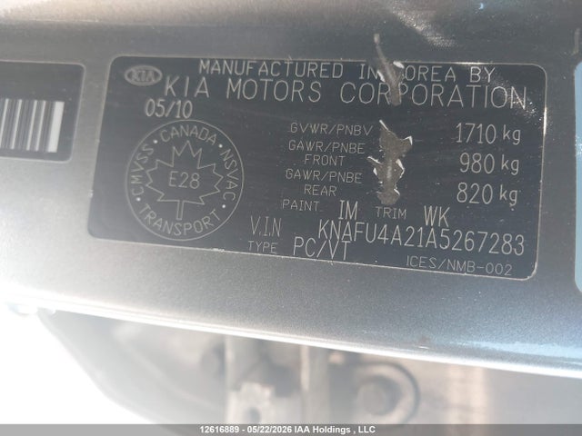Продажа на аукционе авто 2010 Kia Forte 2.0l Ex, vin: KNAFU4A21A5267283, номер лота: 12616889