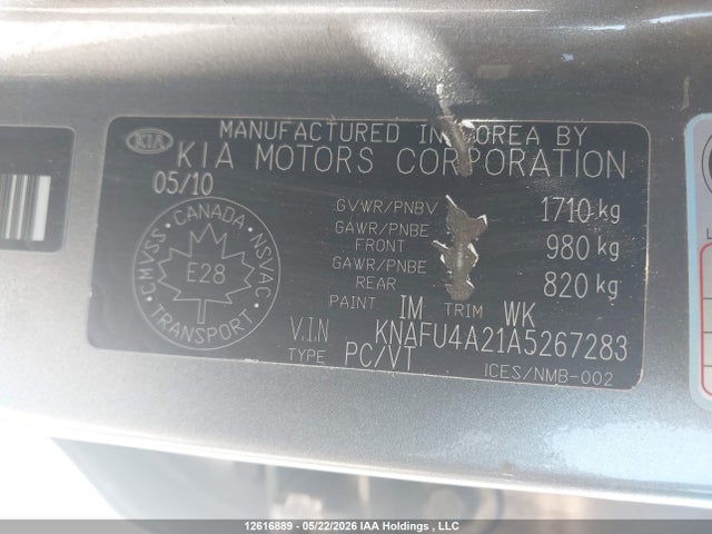 Продажа на аукционе авто 2010 Kia Forte 2.0l Ex, vin: KNAFU4A21A5267283, номер лота: 12616889