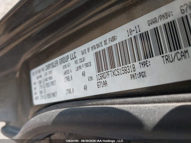 Aukcja sprzedaży 2012 Dodge Ram 1500, vin: 1C6RD7FTXCS158318, numer aukcji: 12624193