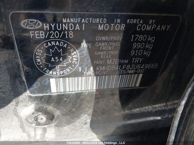 2018 Hyundai Elantra Gl მანქანა იყიდება აუქციონზე, vin: KMHD84LF8JU649665, აუქციონის ნომერი: 12624204