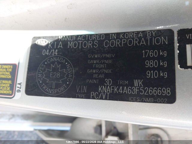 Продажа на аукционе авто 2015 Kia Forte 1.8l Lx/1.8l Lx+/lx+ Winter Edition, vin: KNAFK4A63F5266698, номер лота: 12617566