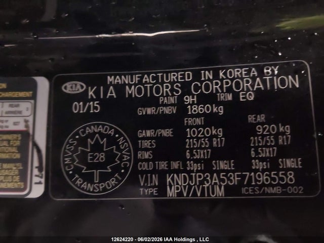 Aukcja sprzedaży 2015 Kia Soul +, vin: KNDJP3A53F7196558, numer aukcji: 12624220
