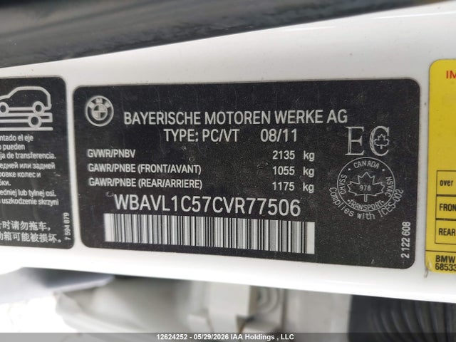 Продаж на аукціоні авто 2012 Bmw X1 Xdrive28i, vin: WBAVL1C57CVR77506, номер лоту: 12624252