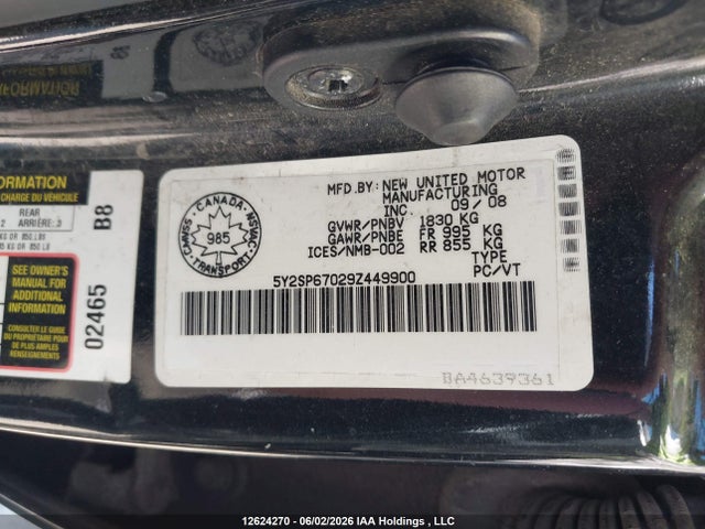 Aukcja sprzedaży 2009 Pontiac Vibe, vin: 5Y2SP67029Z449900, numer aukcji: 12624270