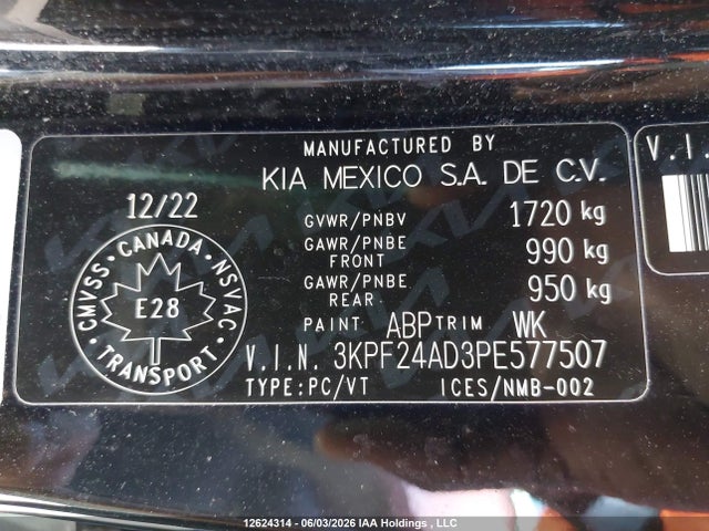 Aukcja sprzedaży 2023 Kia Forte, vin: 3KPF24AD3PE577507, numer aukcji: 12624314