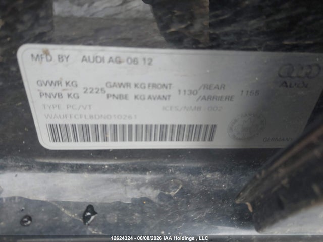 Продаж на аукціоні авто 2013 Audi A4 2.0t Premium, vin: WAUFFCFL8DN010261, номер лоту: 12624324