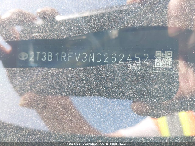 Продажа на аукционе авто 2022 Toyota Rav4 Le, vin: 2T3B1RFV3NC262452, номер лота: 12624365