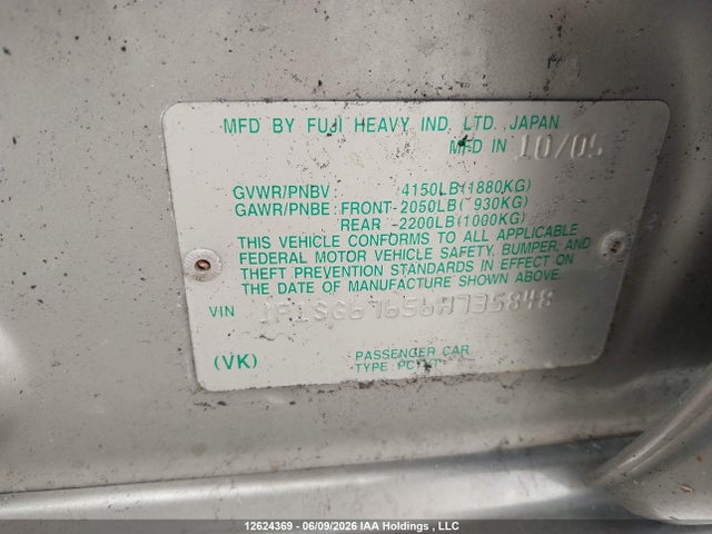 Продаж на аукціоні авто 2006 Subaru Forester 2.5x L.l. Bean Edition, vin: JF1SG67656H735848, номер лоту: 12624369