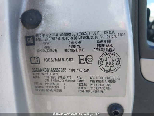 Продажа на аукционе авто 2010 Chevrolet Hhr Panel Ls, vin: 3GCAAADB1AS557058, номер лота: 12624410