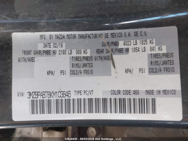 Mazda 3 2019 3MZBPAB78KM103846 Image 9