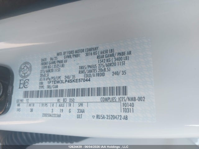 Ford F-150 Xlt 2025 1FTEW3LP4SKE57044 Image 17