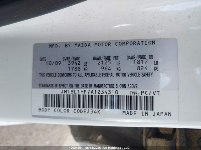 Продаж на аукціоні авто 2010 Mazda 3 I, vin: JM1BL1HF7A1234310, номер лоту: 12624451