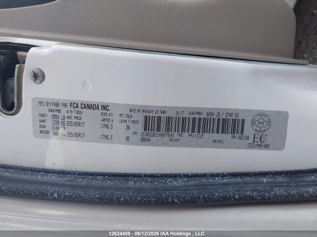 Продаж на аукціоні авто 2017 Dodge Grand Caravan, vin: 2C4RDGBG1HR877645, номер лоту: 12624459
