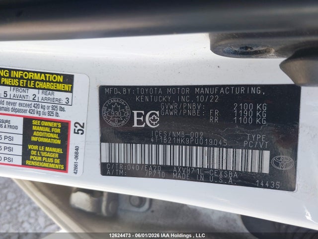 Продаж на аукціоні авто 2023 Toyota Camry Xle/se, vin: 4T1B21HK9PU019045, номер лоту: 12624473