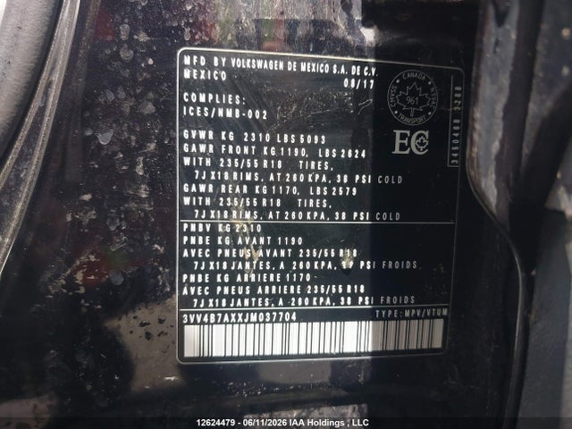 3VV4B7AXXJM037704 Volkswagen Tiguan Sel Premium