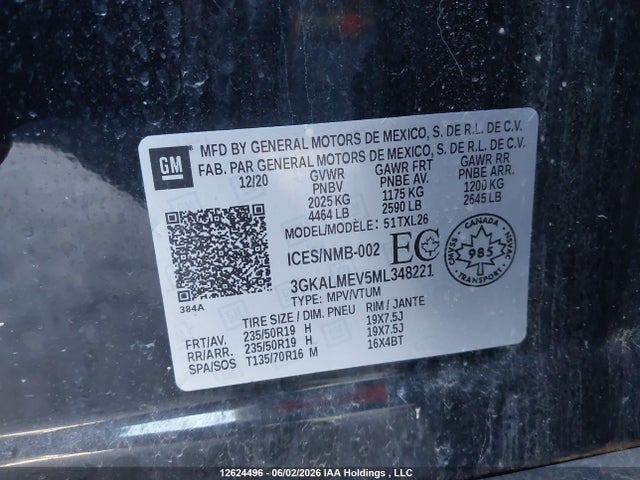 Продажа на аукционе авто 2021 Gmc Terrain Sle, vin: 3GKALMEV5ML348221, номер лота: 12624496