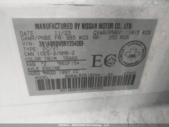 Nissan SENTRA SR 2024 3N1AB8DV9RY254069 Image 9