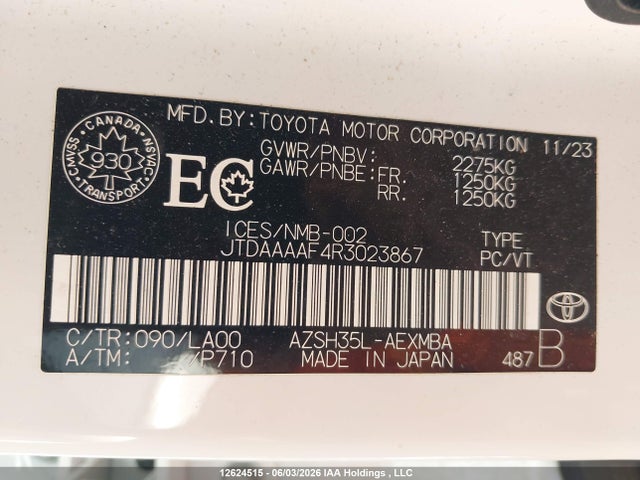 2024 Toyota Crown Limited მანქანა იყიდება აუქციონზე, vin: JTDAAAAF4R3023867, აუქციონის ნომერი: 12624515