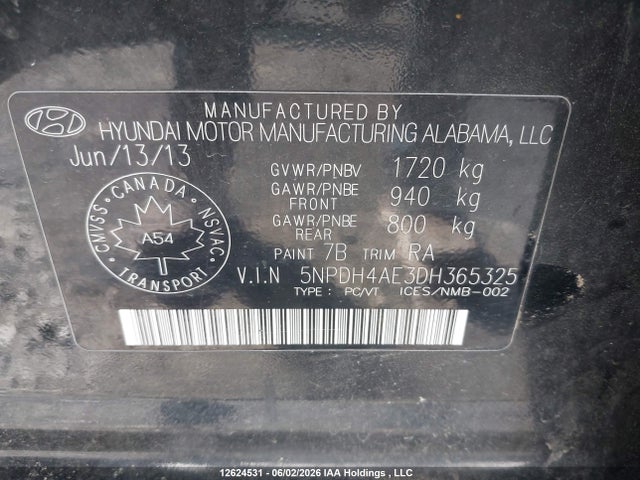 2013 Hyundai Elantra Gl მანქანა იყიდება აუქციონზე, vin: 5NPDH4AE3DH365325, აუქციონის ნომერი: 12624531