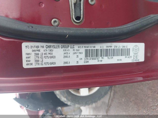12624545 :رقم المزاد ، 1D7RV1GP3BS667627 vin ، 2011 Dodge Ram 1500 مزاد بيع