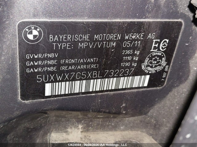 Продажа на аукционе авто 2011 Bmw X3 Xdrive35i, vin: 5UXWX7C5XBL732237, номер лота: 12624564