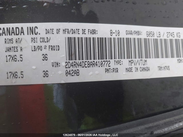 Aukcja sprzedaży 2010 Dodge Grand Caravan Se, vin: 2D4RN4DE8AR410772, numer aukcji: 12624575
