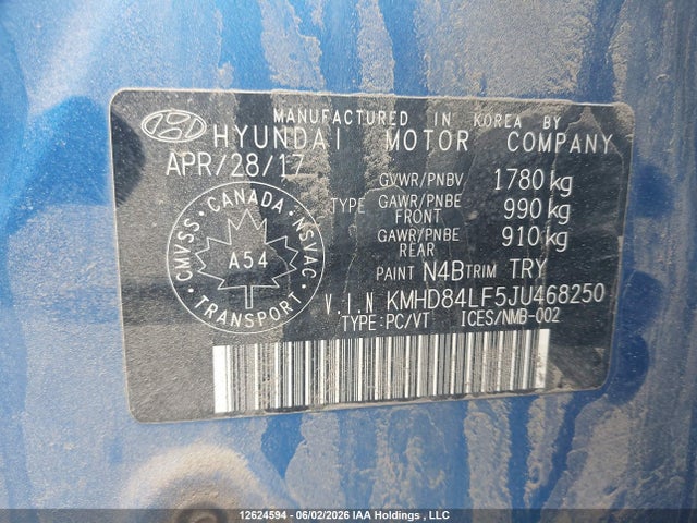 2018 Hyundai Elantra Gl Se მანქანა იყიდება აუქციონზე, vin: KMHD84LF5JU468250, აუქციონის ნომერი: 12624594