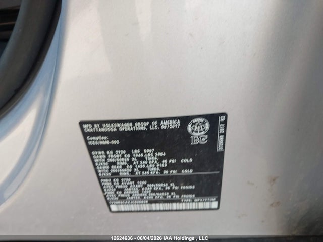12624636 :رقم المزاد ، 1V2NR2CAXJC525836 vin ، 2018 Volkswagen Atlas 3.6 Fsi Execline مزاد بيع