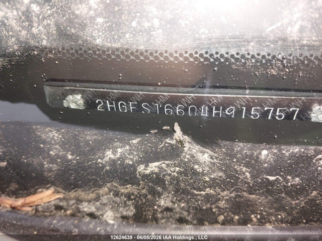 2004 Honda Civic Lx მანქანა იყიდება აუქციონზე, vin: 2HGES16604H915757, აუქციონის ნომერი: 12624639