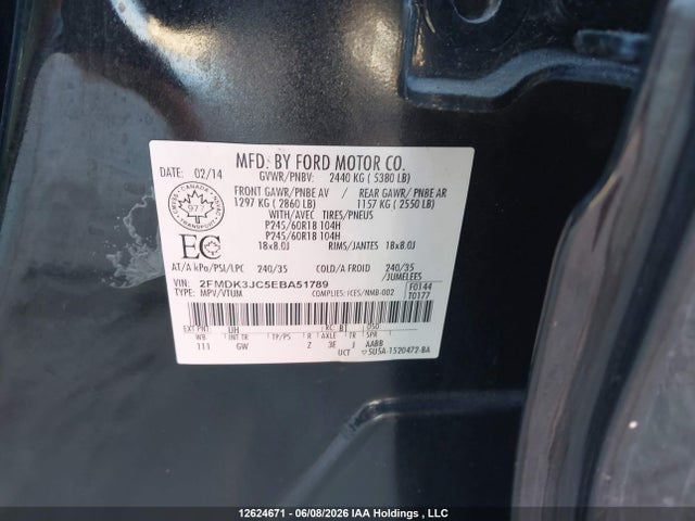 Ford EDGE SEL 2014 2FMDK3JC5EBA51789 Image 9