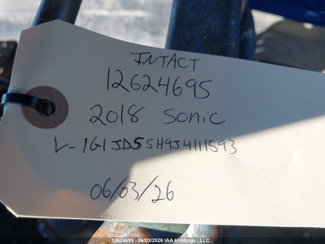 Продаж на аукціоні авто 2018 Chevrolet Sonic Lt Auto, vin: 1G1JD5SH9J4111593, номер лоту: 12624695
