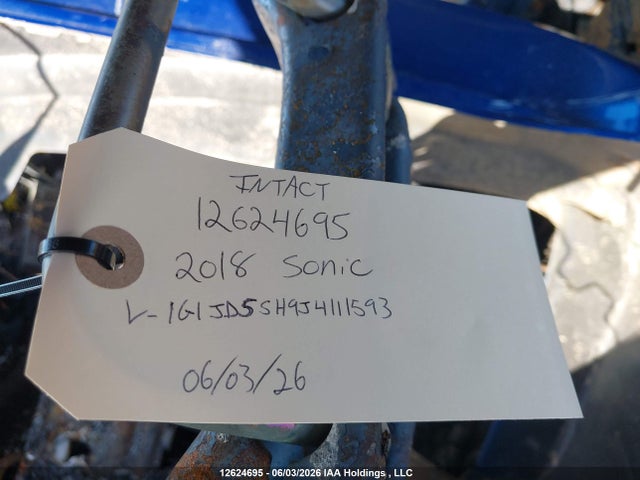 Продаж на аукціоні авто 2018 Chevrolet Sonic Lt Auto, vin: 1G1JD5SH9J4111593, номер лоту: 12624695